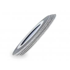Манікюрна самоклеюча цукрова нитка для нігтів у рулоні, срібло, 1 мм