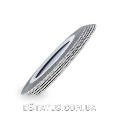 Манікюрна самоклеюча цукрова нитка для нігтів у рулоні, срібло, 1 мм