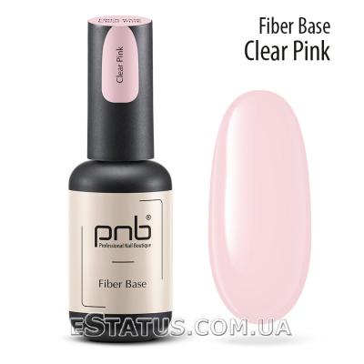 База с нейлоновыми волокнами PNB Fiber Base, Clear Pink (прозрачно-розовая), 8 мл