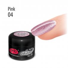 Shimmer Gel Paste / Гель паста с шиммером PNB 04 розовый металлик