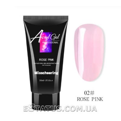 Полігель/Poly gel Misschering №02 rose pink, 30 мл