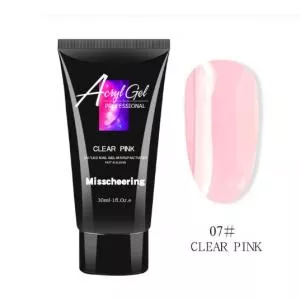 Полигель/Poly gel Misschering №07 clear pink (прозрачно-розовый), 30 мл