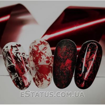 Фольга для дизайну нігтів "Червона"