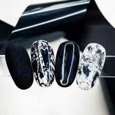 Матовая фольга для дизайна ногтей "Черная"