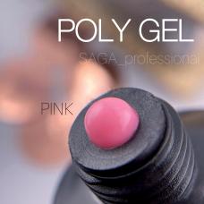 Полигель (акригель) Saga Polygel Pink, 30 мл
