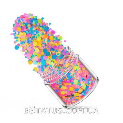 Флуоресцентні 3D пластівці для дизайну нігтів