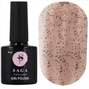 Топ для гель-лака без липкого слоя Saga Professional Top 04 с черной крошкой, 8 мл
