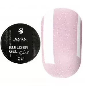Гель для наращивания SAGA Builder Gel Veil №3 Orchid shimmer, 15 мл