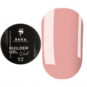Гель для наращивания SAGA Builder Gel Veil №1 Cover Pink, 15 мл