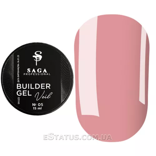 Гель для нарощування SAGA Builder Gel Veil №5 Nude, 15 мл Гель для нарощування SAGA Builder Gel Veil №5 Nude, 15 мл