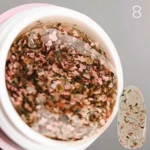 Гель SAGA Flower Fairy Gel №8 с сухоцветами, 5 мл