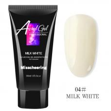 Полігель/Poly gel Misschering №04 milk white (молочний), 30 мл