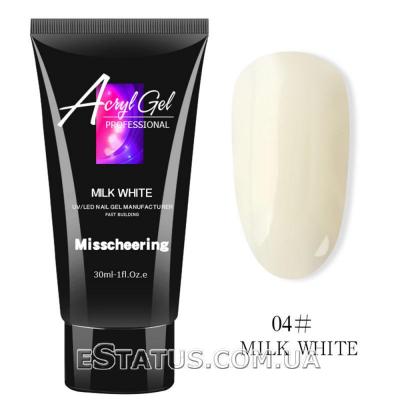Полігель/Poly gel Misschering №04 milk white (молочний), 30 мл