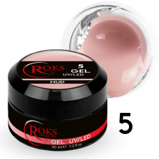 Гель для наращивания ногтей Roks Gel UV/LED №5 Nude, 15 мл