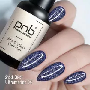 Гель-лак PNB Shock effect 04 (темно-синий, светоотражающий), 8 мл