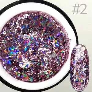 Гель Saga Galaxy glitter Gel №2, 8 мл