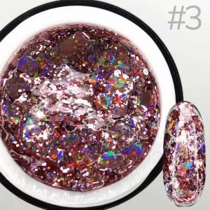 Гель Saga Galaxy glitter Gel №3, 8 мл
