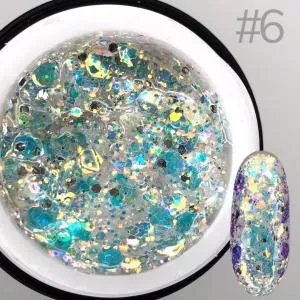 Гель Saga Galaxy glitter Gel №6, 8 мл
