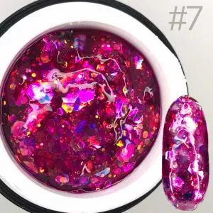 Гель Saga Galaxy glitter Gel №7, 8 мл