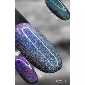 Гель-лак "Светоотражающий кошачий глаз хамелеон" Saga Fiery Cat Chameleon №01, 8 мл