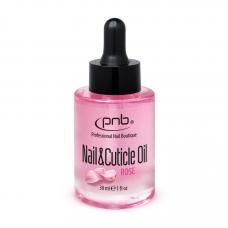 Олія догляду за нігтями та кутикулою з ароматом троянди/ Nail&amp;Cuticle Oil, Rose PNB, 30 мл