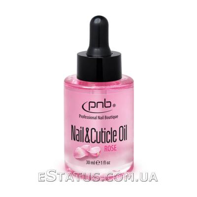 Масло по уходу за ногтями и кутикулой с ароматом розы/ Nail&Cuticle Oil, Rose PNB, 30 мл