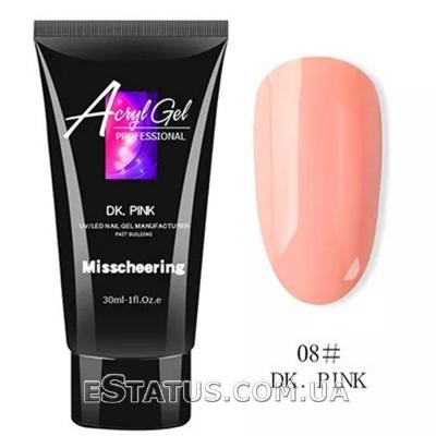Полигель/Poly gel Misschering №08 dark pink (темно-розовый), 30 мл