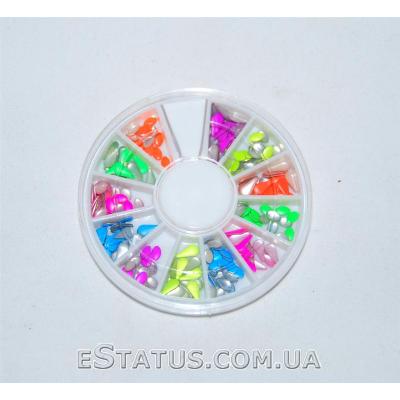 Металлический цветной декор для ногтей в каруселе DMC-01