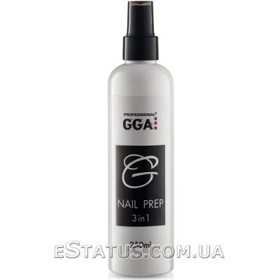 Nail Prep GGA 3-in-1 (Обезжириватель, снятие липкости, Антисептик), 250 мл